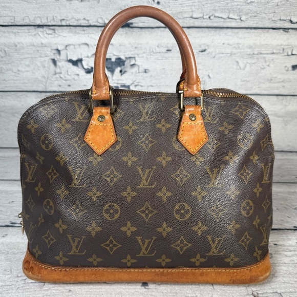 Louis Vuitton Alma Brown Monogram Leather Canvas Handbag - Picture 1 of 16